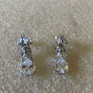 Crystals silver earrings